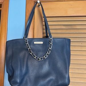 Michael Kors leather navy tote **great shape**